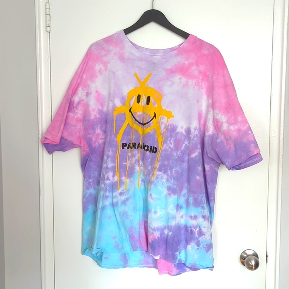 Paranoid print tie die tee shirt XXL - Picture 1 of 2
